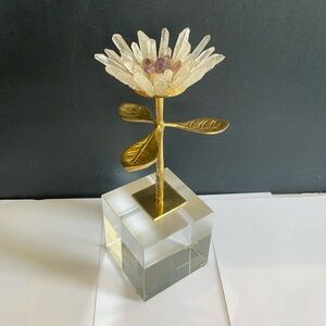 John Richard Collection Single Bloom Crystal Amethyst Floral Sculpture
